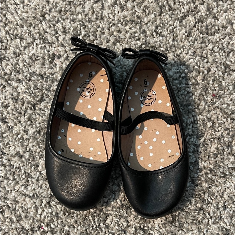 Wonder Nation Kids Black Dress Shoes